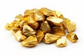 Shining and valuable gold nugget isolated on a clean white background for a stunning visual effect