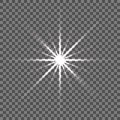 Shining vector star illustration. Glow spot radiance.