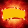 Shining waves background with retro casino light banner