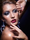 Shining woman face makeup Royalty Free Stock Photo