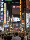 Shinjuku, Japan - 8 9 19: The neon signs of Kabukicho lit up at night in Tokyo Royalty Free Stock Photo