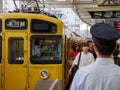 Shinjuku, Japan - 2 9 19: The seibu-shinjuku line train pulling into a busy station