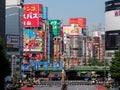 Shinjuku, Japan - 30 8 19: A view into Shinjuku from the West side, taken during the day