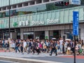 Shinjuku Station in Tokyo - a busy railway station - TOKYO, JAPAN - JUNE 17, 2018