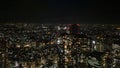 Shinjuku, Tokyo, Japan - Night aerial view taken from Tokyo Government Building. Royalty Free Stock Photo