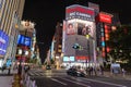 Shinjuku, Tokyo - July 2018: Renown night life around Shinjuku neighborhood at night. Street illuminated