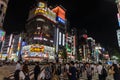 Shinjuku, Tokyo - July 2018: Renown night life around Shinjuku neighborhood at night. Street illuminated