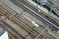 Shinkansen Bullet Train running on track at Tokyo station, Japan Royalty Free Stock Photo