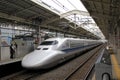 A Shinkansen bullet train at the station of Osaka, Japan Royalty Free Stock Photo