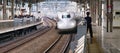 The Shinkansen Bullet Train to Hakata arrives at Kanazawa Station