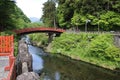 Shinkyo bridge and daiya river in nikko - japan Royalty Free Stock Photo