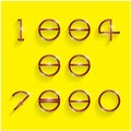 Shinning circle digit style on yellow background.