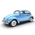 Shinny blue European vintage car Royalty Free Stock Photo