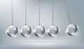 Shinny Glass Newtons cradle for design element, vector illustration