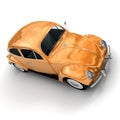 Shinny orange European vintage car Royalty Free Stock Photo