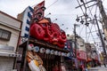 Shinsekai neighbourhood in south Osaka downtown Minami area, famous for many restaurants, shops, bars and pachinko parlours 18