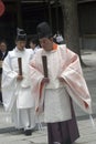 Shinto priests, Tokyo, Japan Royalty Free Stock Photo