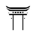 shinto religion glyph icon vector illustration