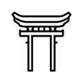 shinto religion line icon vector illustration