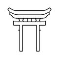 shinto religion line icon vector illustration Royalty Free Stock Photo