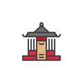 Shinto shrine building filled outline icon