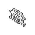 shinto shrine building shintoism isometric icon vector illustration Royalty Free Stock Photo