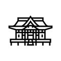 shinto shrine building shintoism line icon vector illustration Royalty Free Stock Photo