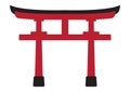 Shinto shrine gate or torii flat color icon for apps or websites Royalty Free Stock Photo