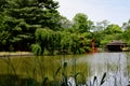 Shinto shrine and Japanese Hill-and-Pond Garden, Brooklyn Botanic Garden, New York City, USA