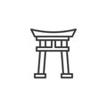 Shinto Shrine line icon