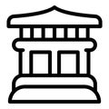 Shinto temple icon outline vector. City pagoda