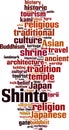 Shinto word cloud Royalty Free Stock Photo