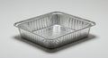 Shiny Aluminum Foil Tray Isolated on White Background with Subtle Shadows Royalty Free Stock Photo