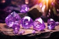 Amethyst gemstones. Generative Ai