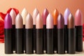 Shiny and attractive: lipstick palette Royalty Free Stock Photo