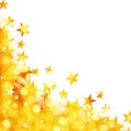 Shiny background of golden lights with stars