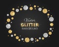 Shiny background with golden and silver glitter dots decoration Royalty Free Stock Photo