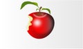 A shiny bittened red apple Royalty Free Stock Photo