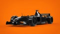Shiny black awesome formula racing car
