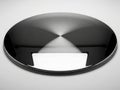 Shiny black circular object isolated on white background Royalty Free Stock Photo