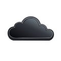 Shiny Black Cloud Icon Representing Data, Cloud Computing, or Weather Forecast Symbol Illustration Royalty Free Stock Photo