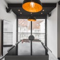 Shiny black dining room table