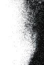 Shiny black glitter on white background