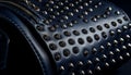 Shiny black leather shoe with metallic zipper generated by AI