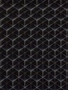 Shiny black luxurious cubes geometric pattern with silver wire. 3d rendering
