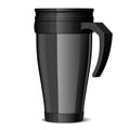 Shiny black Metal travel thermo-cup