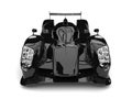 Shiny black modern super race car - top down front view closeup shot Royalty Free Stock Photo