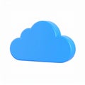 Shiny blue cloud icon, 3D render of weather element on transparent background Royalty Free Stock Photo