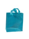 Shiny blue gift bag isolated on a white background Royalty Free Stock Photo