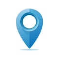 Shiny blue map marker icon points for travel destination pinpointing or direction application use Royalty Free Stock Photo